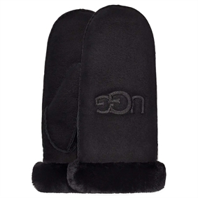 UGG Sheepskin Embroider Mitten Luffer, Sort 